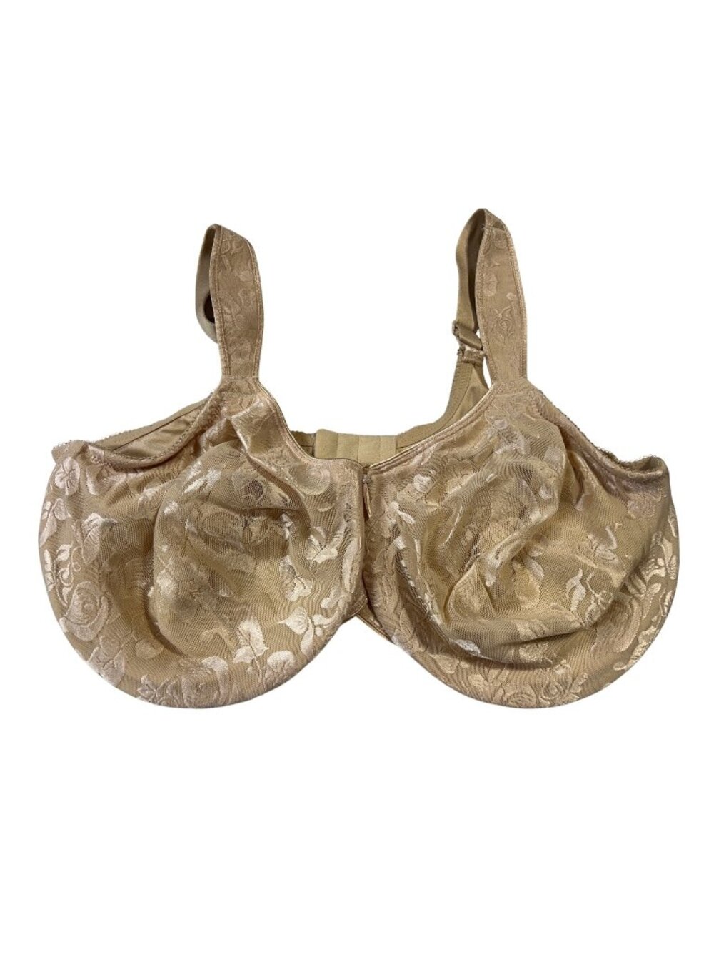 Wacoal Size 44G Floral Lace Beige Full Coverage Bra Adjustable Straps Supportive